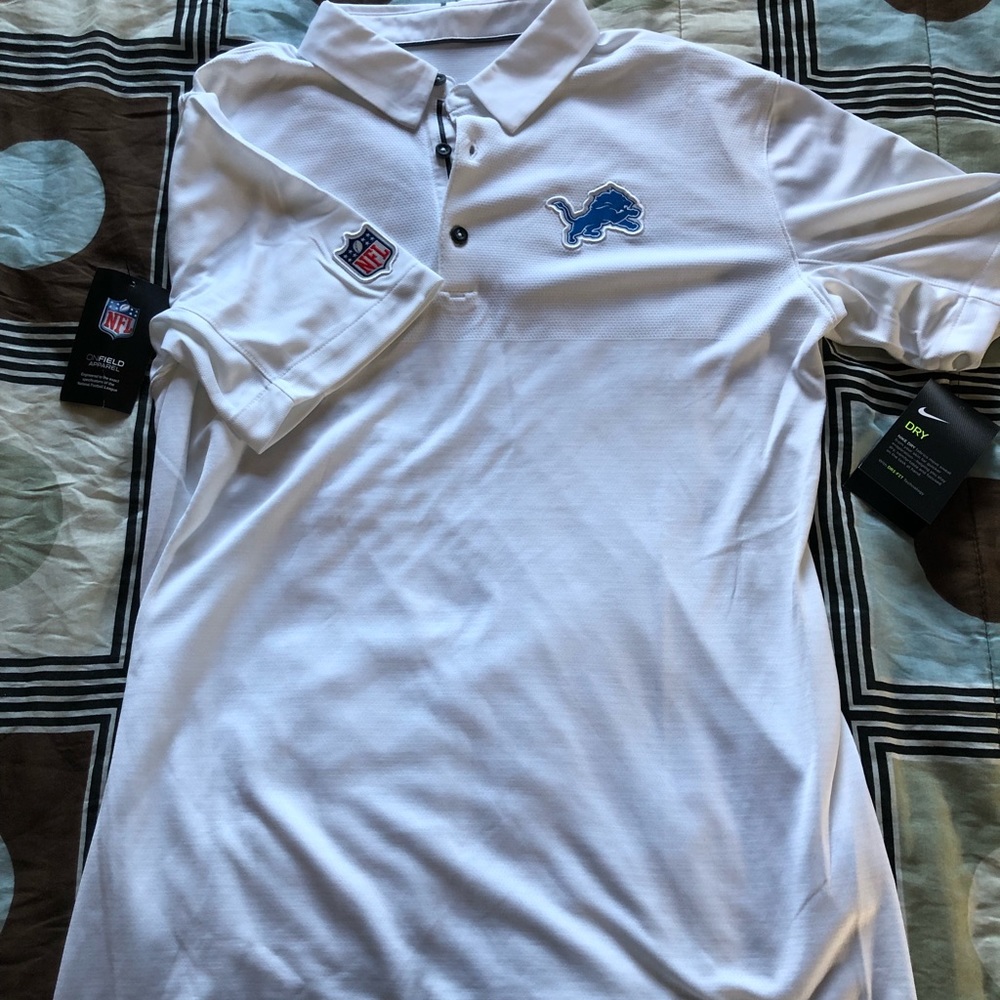 NEW Nike - White Detroit Lions Golf Tee Men’s S